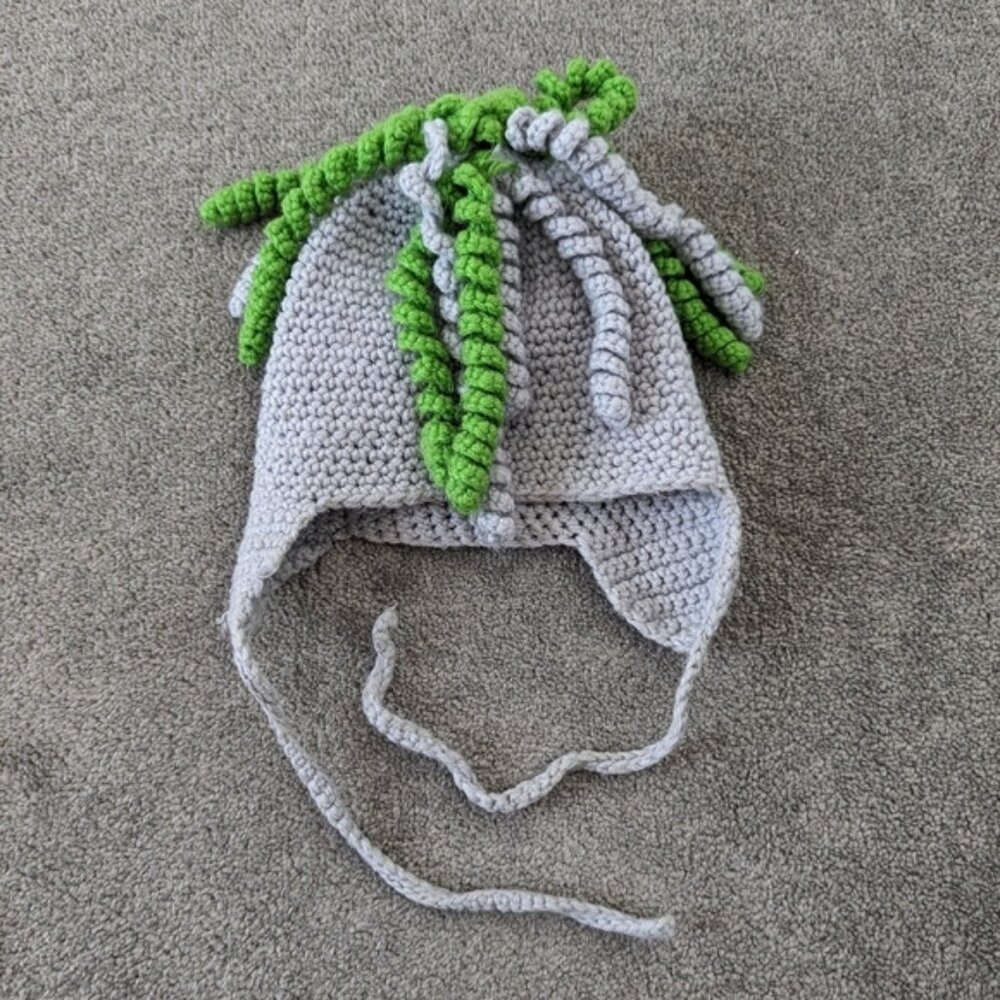 Kids Winter Beanie Hat Silver Gray Green